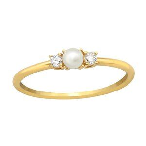 14k Gold Vermeil Dainty Pearl Ring​